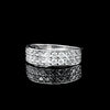 Moissanite Diamond VVS D Color 2 Row half wedding band for men with 925 silvers | PASS DIAMOND TESTER!!!