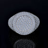 Moissanite Diamond VVS D Color Circle-Shaped Signet Ring for men with Real 925 Silver | PASS DIAMOND TESTER!!!