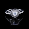 Women’s Moissanite Diamond VVS D Color Heart Halo Ring VVS D Color with 925 Silver | PASS DIAMOND TESTER!!!