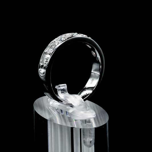 Moissanite Diamond VVS D Color single row big stones half wedding band for mens with 925 silvers PASS DIAMOND TESTER!!!