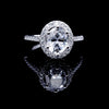 Women’s Moissanite Diamond VVS D Color Oval Shape Halo Style Ring | PASSES DIAMOND TESTER!!!