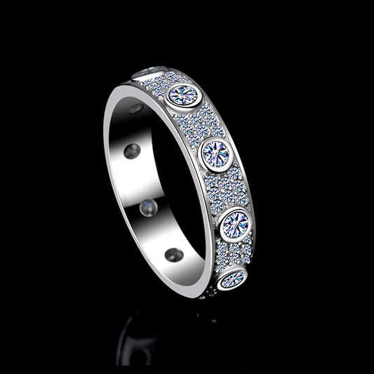 Classic Round Moissanite Diamond Eternity Unisex Wedding Band | 925 silver | PASS DIAMOND TESTER!!!