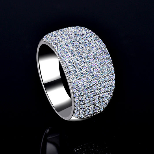 Moissanite Diamond VVS D Color Wedding Ring for Men's 925 Sterling Silver | half band | PASS DIAMOND TESTER!!!