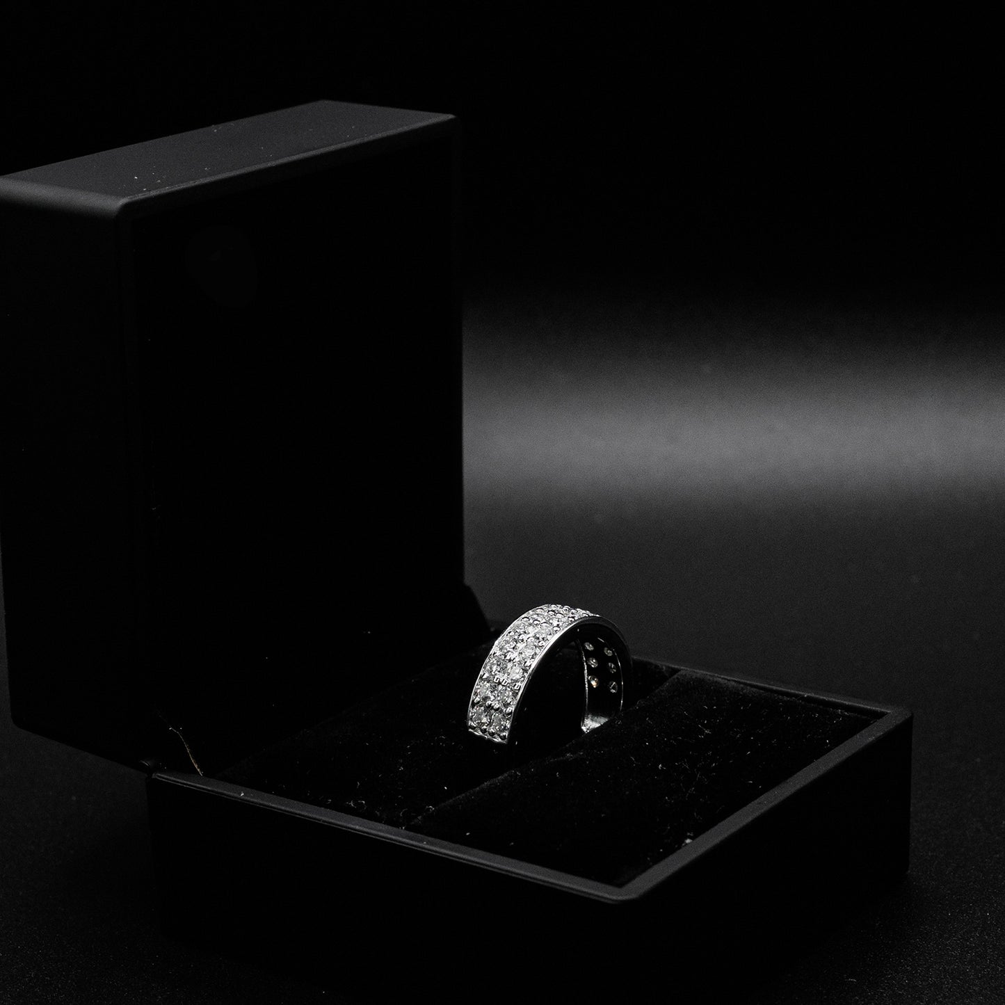 Moissanite Diamond VVS D Color 2 Row half wedding band for men with 925 silvers | PASS DIAMOND TESTER!!!