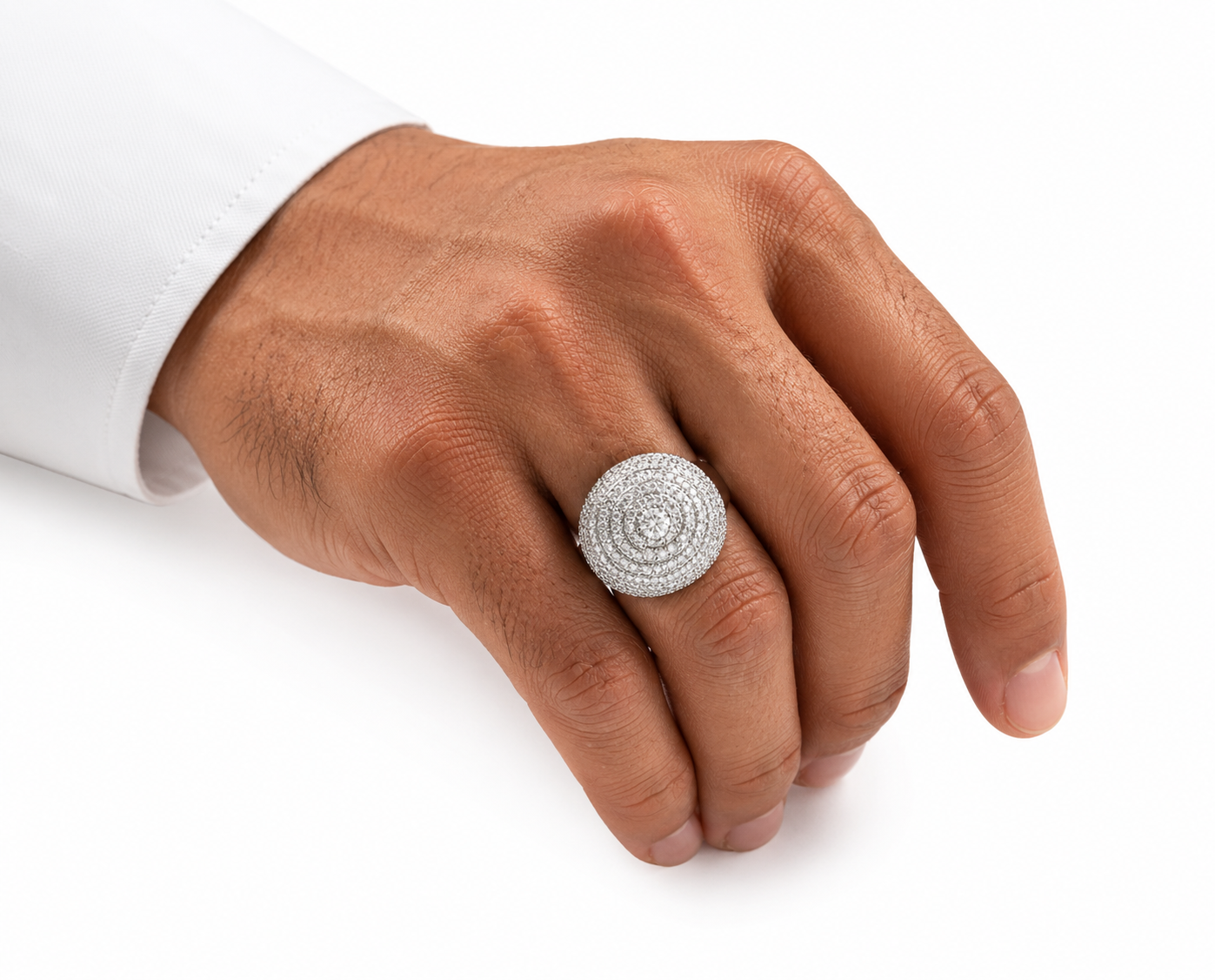 Mens Moissanite Double Halo Signet Ring 5.1CT Iced Out | GRA
