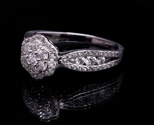 Women’s Moissanite Diamond VVS D Color Flower style ring | PASS DIAMOND TESTER!!!