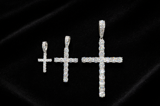 Moissanite Cross Pendant Fully Iced Out