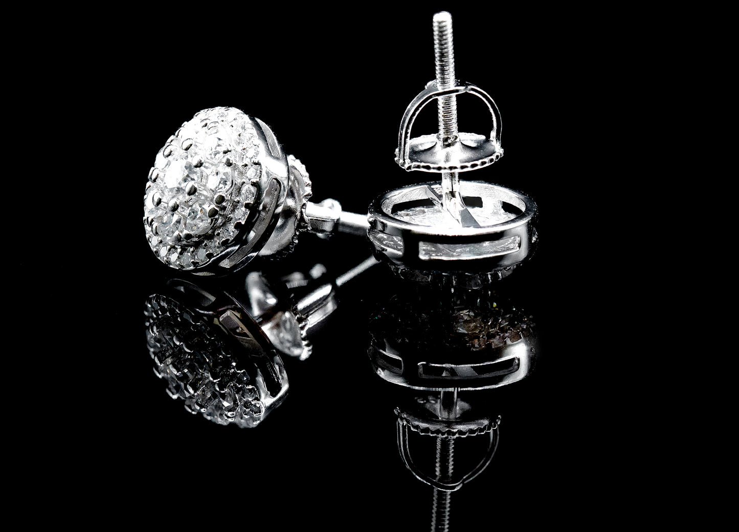 Moissanite Diamond VVS D Color Real Solid Sterling Silver 925 Hip Hop Bling Round Earring | 10MM | PASS DIAMOND TESTER !