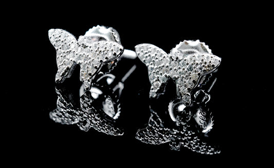 Moissanite Diamond VVS D Color Real Solid Sterling Silver 925 Butterfly Stud Earrings | 12MM | PASS DIAMOND TESTER !!