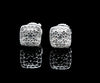 Moissanite Diamond VVS D Color 3-Layer Halo Earrings Real Silver 925 - 6.5MM | PASS DIAMOND TESTER!!