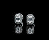 Moissanite Diamond VVS D Color Real Solid Sterling Silver 925 | Emerald Halo Style Moissanite Earrings 8MM | PASS DIAMOND TESTER !