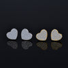 Moissanite Diamond VVS D Color 3D Heart Classic Iced Out Earrings 14K Gold Plated /Real Silver 925 9.5MM | PASS DIAMOND TESTER