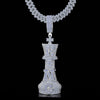Hip Hop Moissanite Diamond VVS D Color King Chess Charm with Baguette Stone | 925 Silver | Hip Hop Style | PASS DIAMOND TESTER!!!