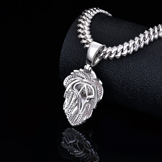 Hip Hop Iced Out Moissanite Diamond VVS D Color Lion Charm |925 Silver | PASS DIAMOND TESTER!!!