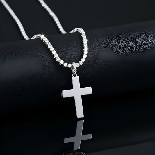 3D style Iced Out Cross Pendant Moissanite Diamond VVS D Color |925 Silver | PASS DIAMOND TESTER!!!