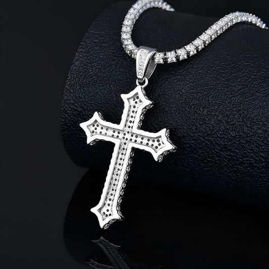 Cross Charm Hip Hop Style | Moissanite Diamond VVS D Color | 925 Silver | PASS DIAMOND TESTER!!!