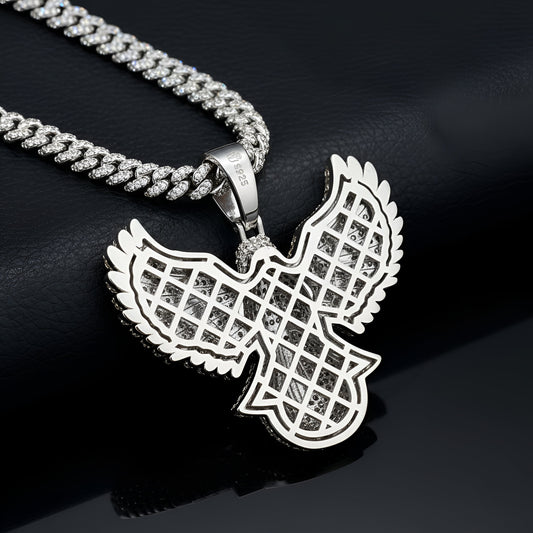 Eagle Charm Hip Hop Style | Moissanite Diamond VVS D Color | 925 Silver | PASS DIAMOND TESTER!!!