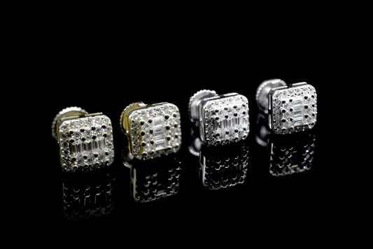 Moissanite Diamond VVS D Color Baguette Rectangle Iced Out 14K Gold Plated/ Real Silver 925 - 12MM | PASS DIAMOND TESTER!!!!