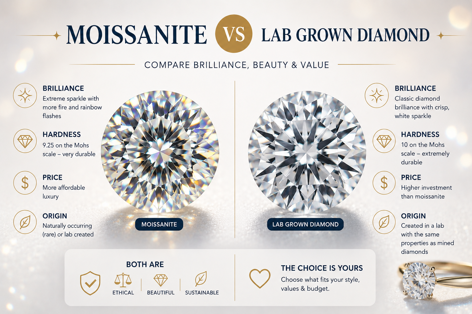 Lab Diamond vs Moissanite — The Complete Honest Guide 2026