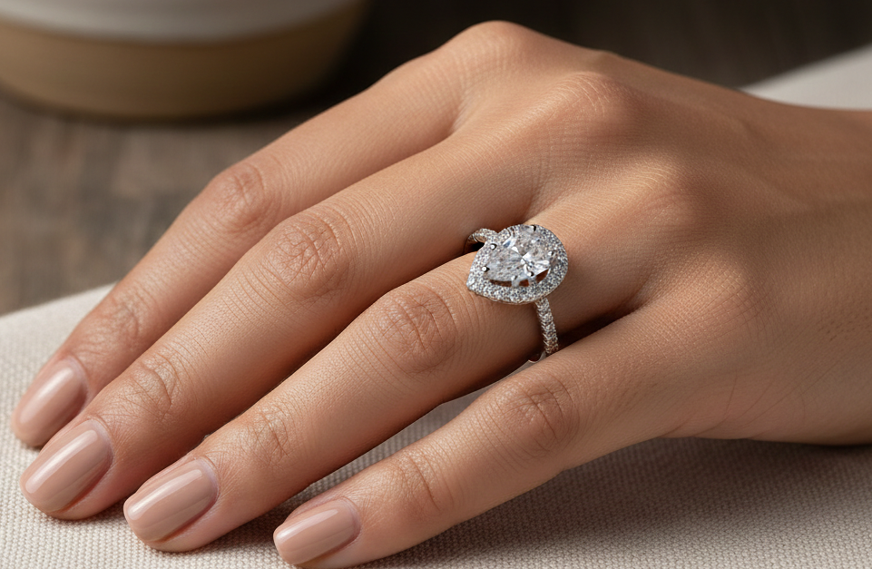 Moissanite engagement rings Atlanta VVS D color GRA certified halo solitaire oval 925 silver Paradise Gems