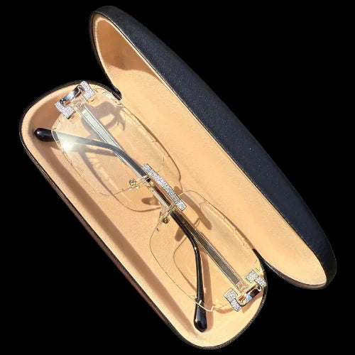 Iced out moissanite sunglasses rimless VVS D color 925 sterling silver GRA certified Atlanta Paradise Gems