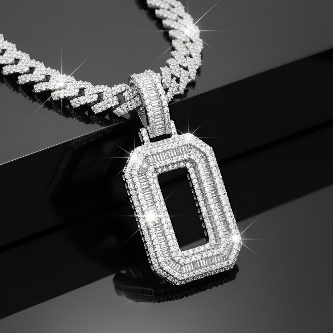 A-Z Letter Initials Baguette Style - Alphabet charm with Moissanite Diamond VVS D Color with 925 Silver 3.50 CARAT | PASSES DIAMOND TESTER!!