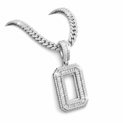 Custom Moissanite Baguette Number Pendant | 3ct VVS D Color | 925 Silver | Iced Out