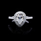 Women’s Moissanite Diamond VVS D Color Pear Shape Halo Style Ring | PASS DIAMOND TESTER!!!