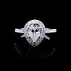 Women’s Moissanite Diamond VVS D Color Pear Shape Halo Style Ring | PASS DIAMOND TESTER!!!