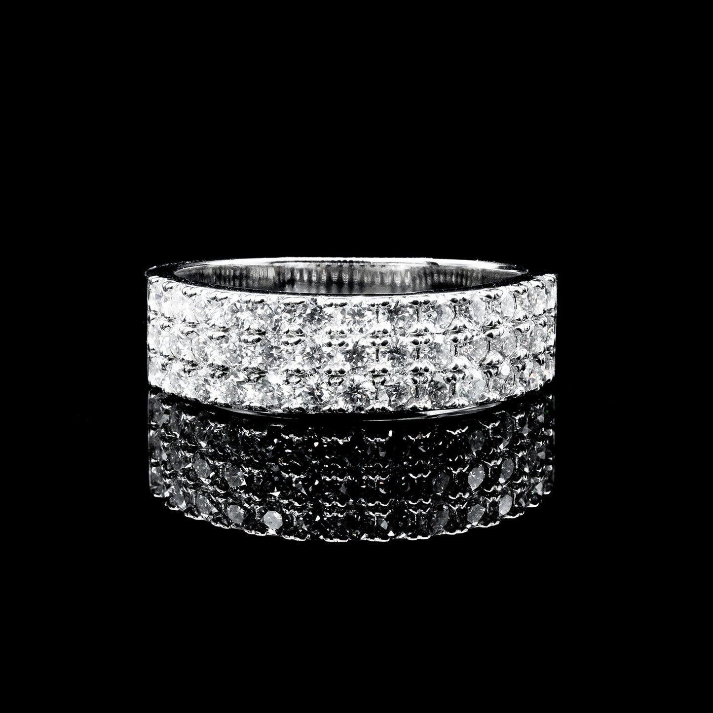  Wide Moissanite Diamond VVS D color Men's Anniversary Band with Real 925 silver | PASS DIAMOND TESTER!!!