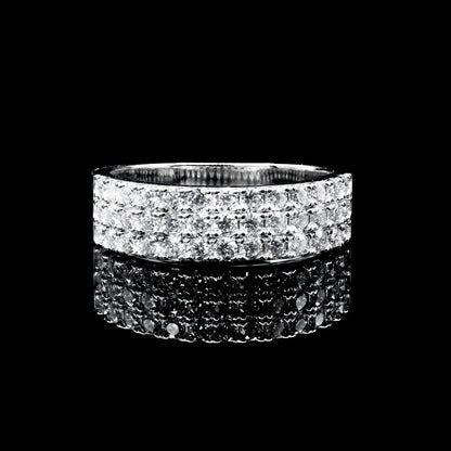  Wide Moissanite Diamond VVS D color Men's Anniversary Band with Real 925 silver | PASS DIAMOND TESTER!!!
