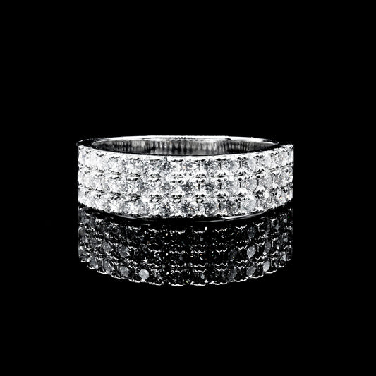  Wide Moissanite Diamond VVS D color Men's Anniversary Band with Real 925 silver | PASS DIAMOND TESTER!!!