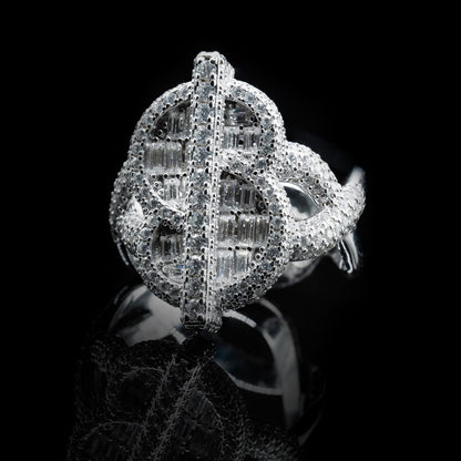 Dollar Sign Moissanite Diamond VVS D Color Baguette Ring for men with Real 925 silver | PASS DIAMOND TESTER!!!