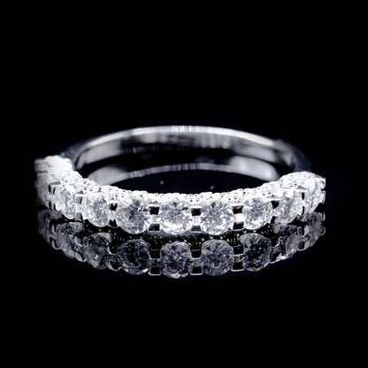 Women ‘s Moissanite Diamond VVS D Color Round Prong Style Band | PASSES DIAMOND TESTER!!!