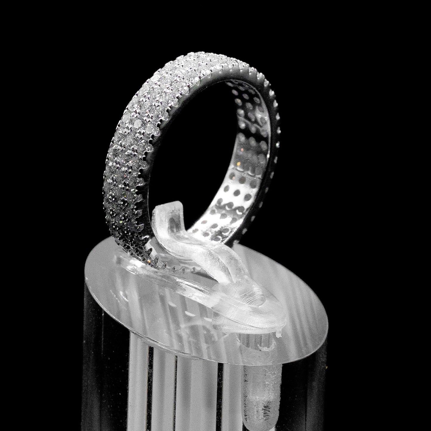 3 rows full eternity band Moissanite Diamond VVS D Color | PASS DIAMOND TESTER!!!