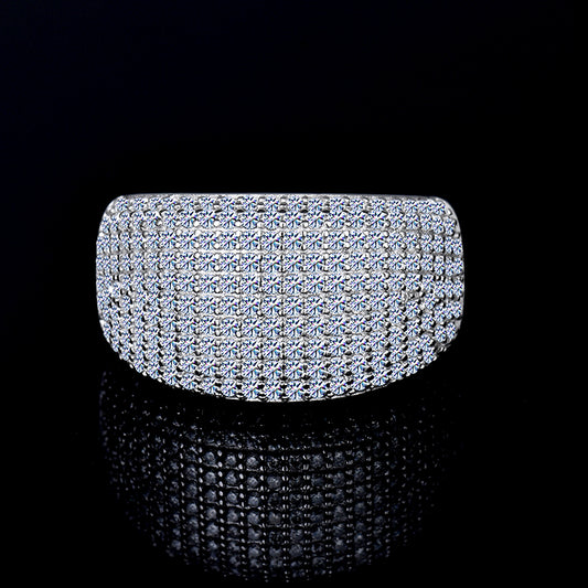 Moissanite Diamond VVS D Color Wedding Ring for Men's 925 Sterling Silver | half band | PASS DIAMOND TESTER!!!