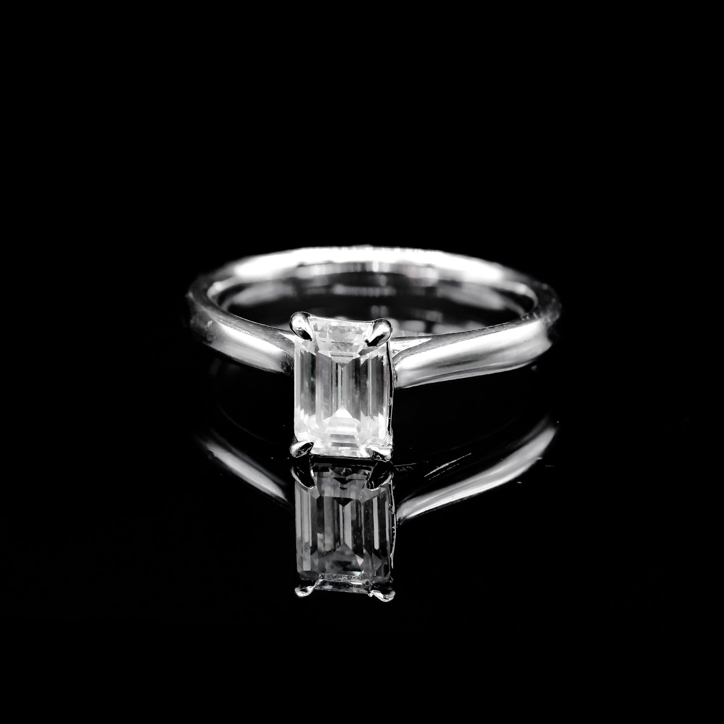 Women’s Moissanite Diamond VVS D Color Emerald Solitaire Ring | PASS DIAMOND TESTER!!!