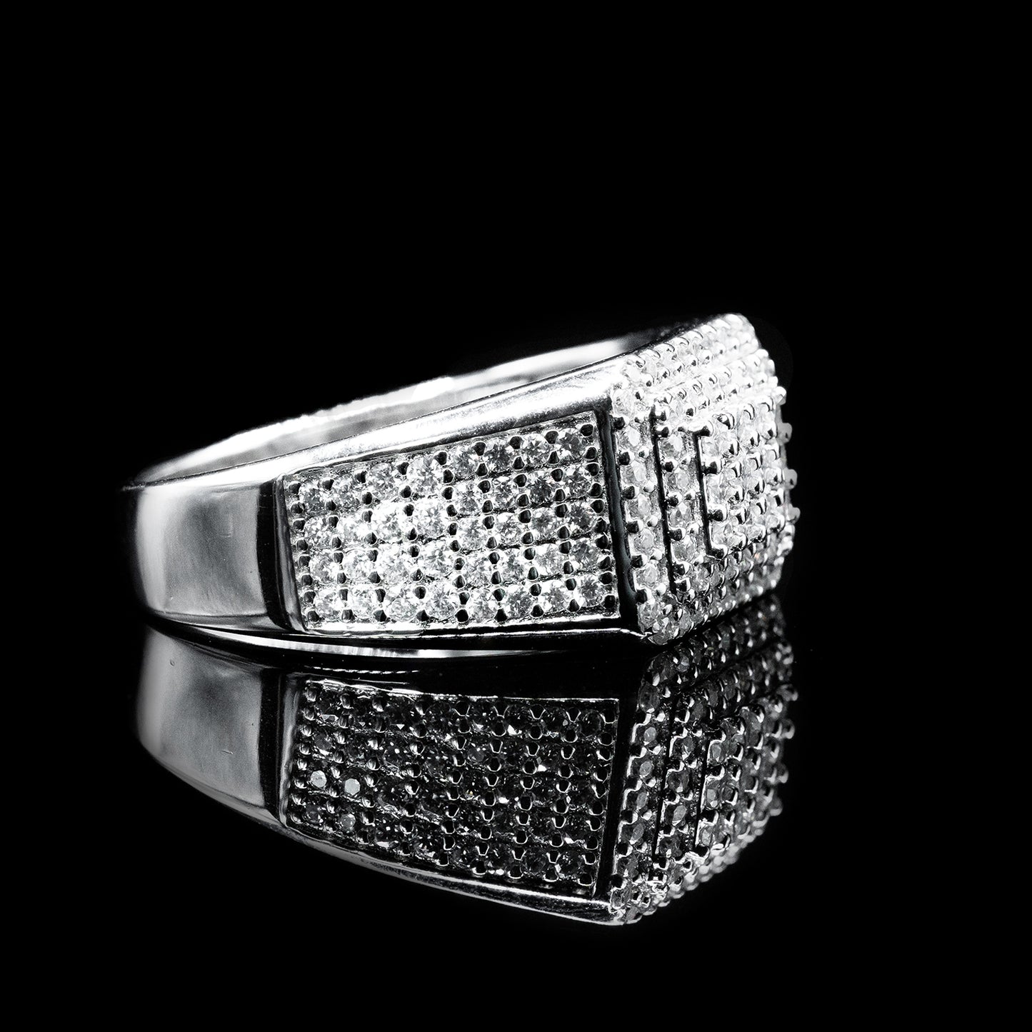 Moissanite Diamond VVS D Color Ring for Men's Real 925 Silver Diamond Pave Rings | PASS DIAMOND TESTER!!!