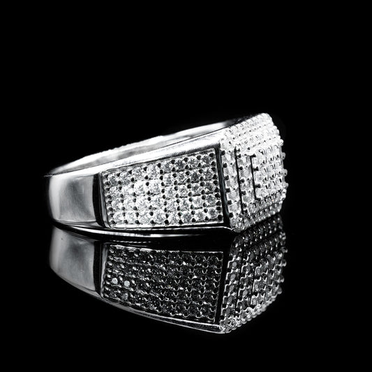 Moissanite Diamond VVS D Color Ring for Men's Real 925 Silver Diamond Pave Rings | PASS DIAMOND TESTER!!!