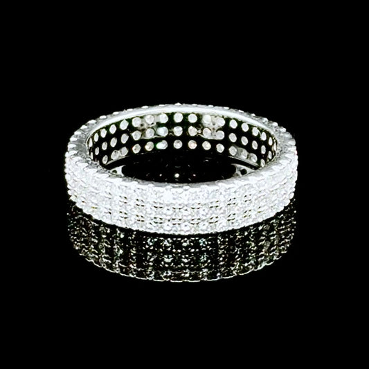 3 rows full eternity band Moissanite Diamond VVS D Color | PASS DIAMOND TESTER!!!