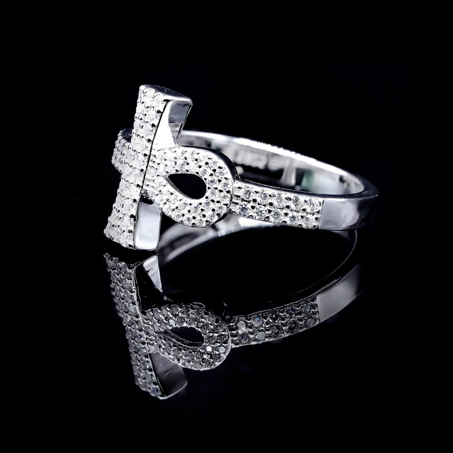 Women’s Moissanite Diamond VVS D Color Ankh Style Ring | PASS DIAMOND TESTER!!!