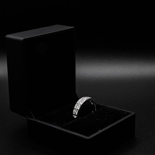 Moissanite Diamond VVS D Color single row big stones half wedding band for mens with 925 silvers  PASS DIAMOND TESTER!!!