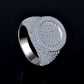 Moissanite Diamond VVS D Color Circle-Shaped Signet Ring for men with Real 925 Silver | PASS DIAMOND TESTER!!!