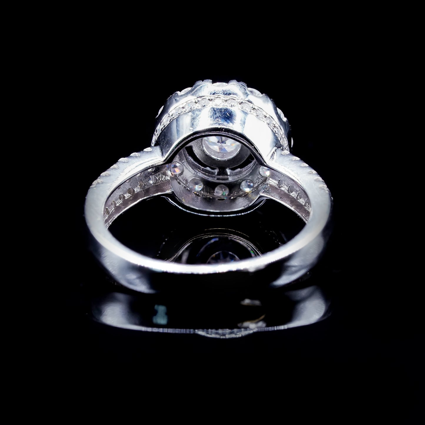 Women’s Moissanite Diamond VVS D Color Round Halo Style Ring | PASS DIAMOND TESTER!!!