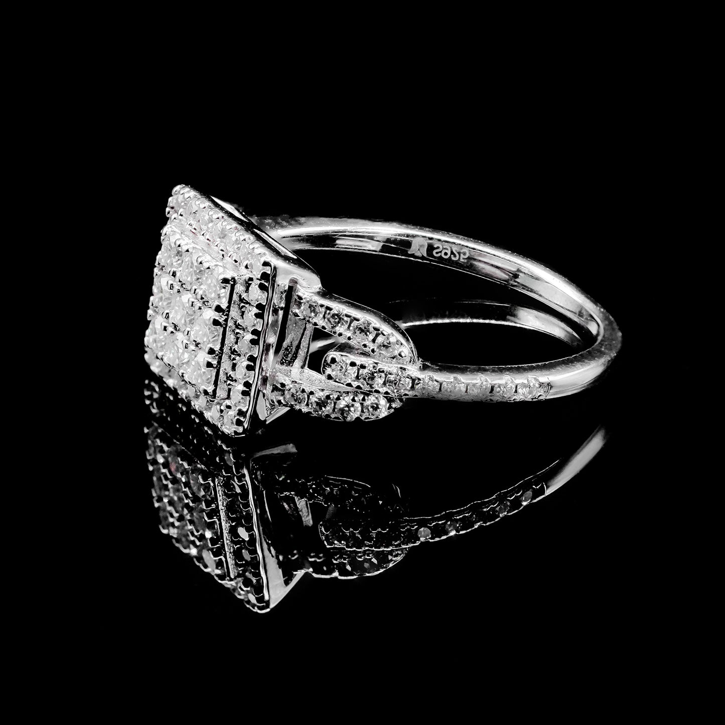 Women’s Moissanite Diamond VVS D Color Square Style Ring - 925 Silver | PASS DIAMOND TESTER!!!