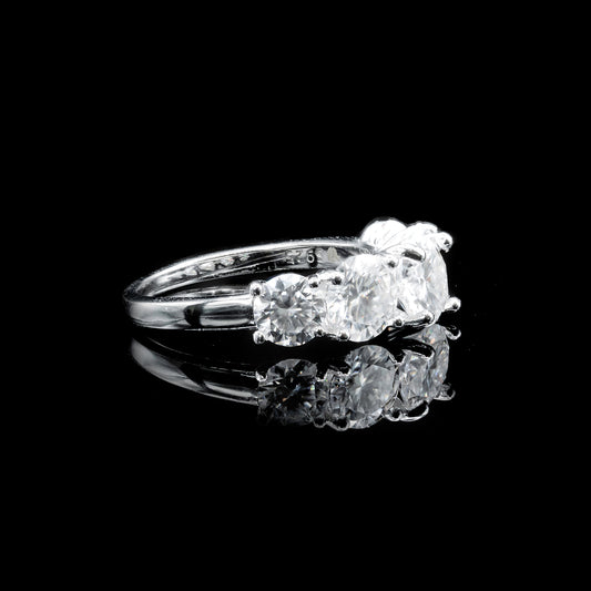 Women's Moissanite Diamond VVS D Color Round Cut 5 Stone Moissanite Ring | PASS DIAMOND TESTER!!!