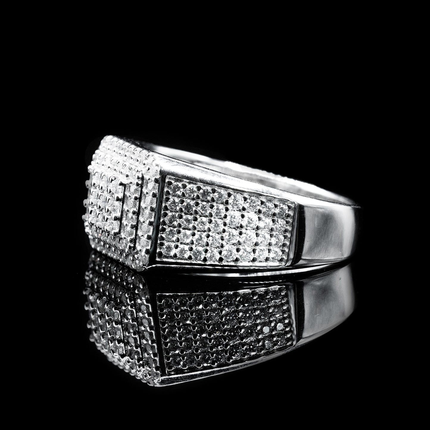 Moissanite Diamond VVS D Color Ring for Men's Real 925 Silver Diamond Pave Rings | PASS DIAMOND TESTER!!!