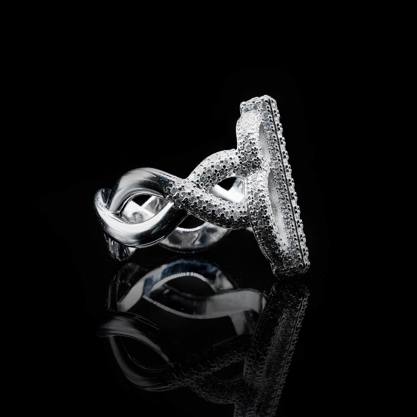 Dollar Sign Moissanite Diamond VVS D Color Baguette Ring for men with Real 925 silver | PASS DIAMOND TESTER!!!