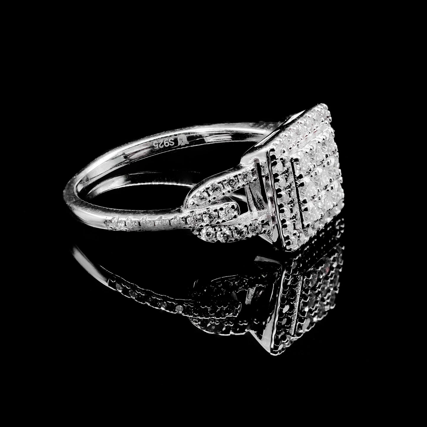 Women’s Moissanite Diamond VVS D Color Square Style Ring - 925 Silver | PASS DIAMOND TESTER!!!