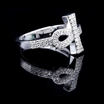 Moissanite Ankh Cross Ring